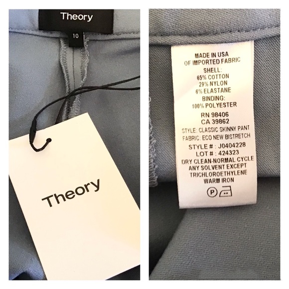 Theory 10 NWT Classic Skinny Pant Chambray $225 - Picture 8 of 9